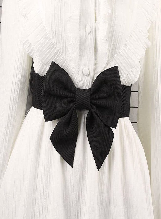 Vikodah Womens Vintage Wide Elastic-Waist-Belt with Bow Knot - Stretchy Wide Waistband Belts Corset Adorable Dress Accessory - Image 4